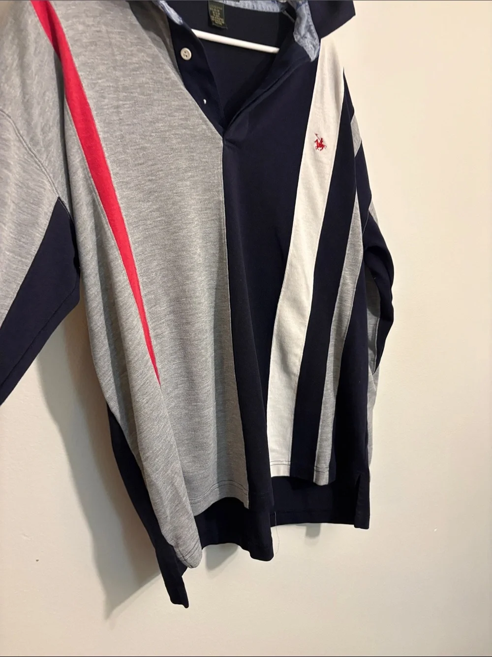Vintage knights of round table Polo red white grey blue